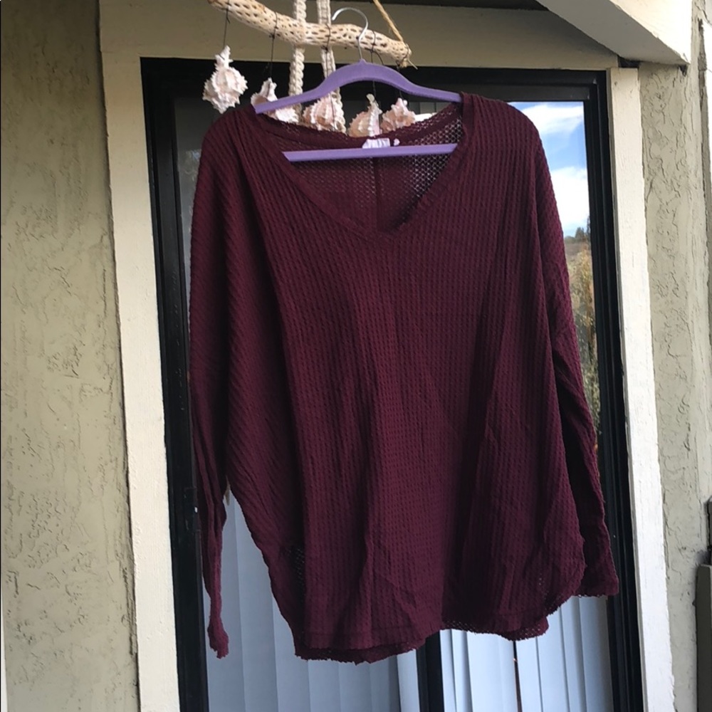 Maroon long sleeve top